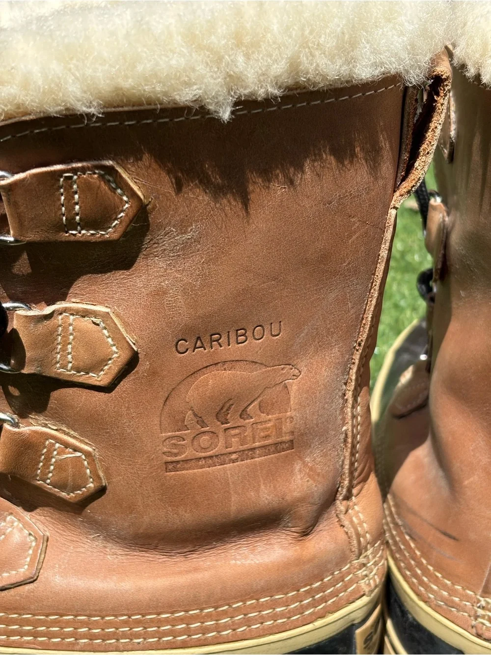 Mens 8 Sorel Caribou Buff Leather Waterproof Snow Winter Boots Insulated Kaufman